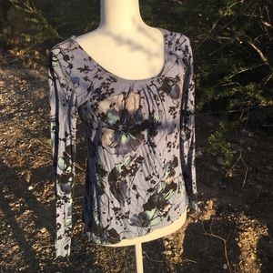 Apt. 9 small blue print long sleeve shirt